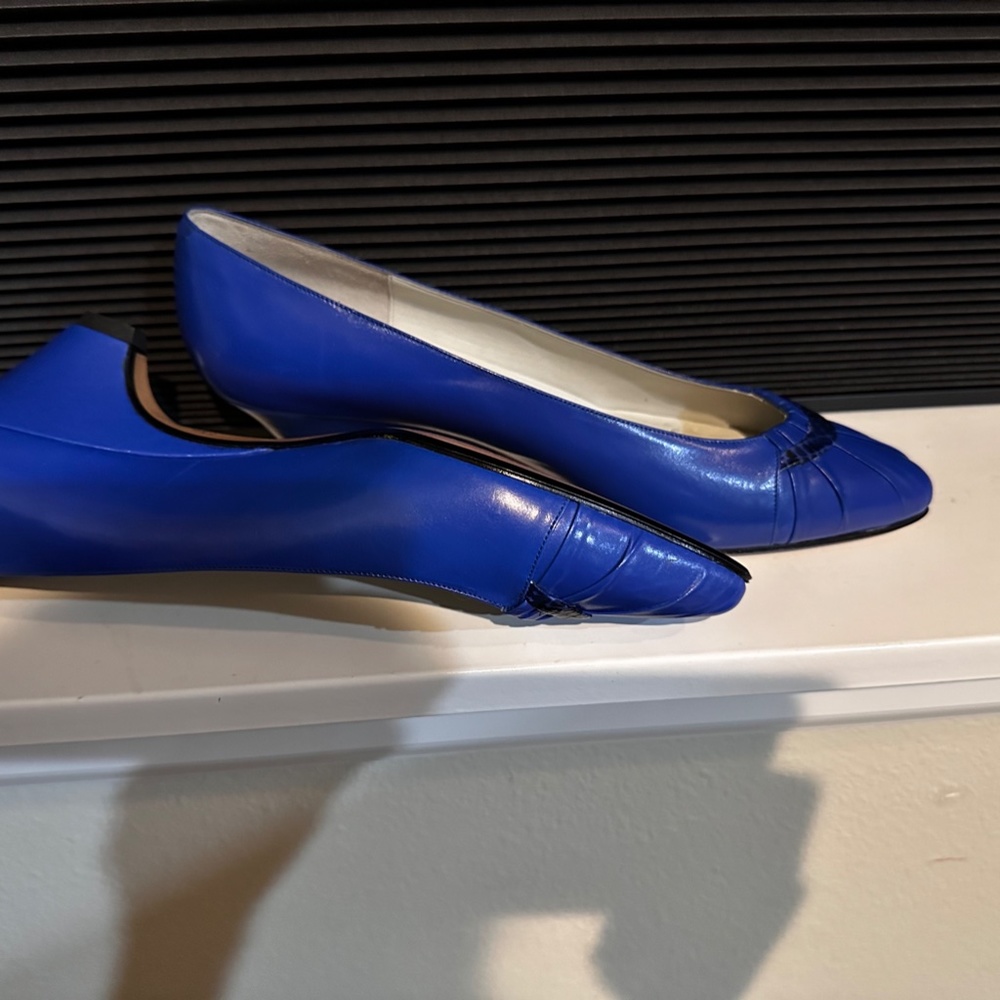 Sesto Meucci Shoes Blue Low Pumps Italy Vtg 80s NOS Gorgeous! 1" Heels SZ 7.5 B - Picture 6 of 10